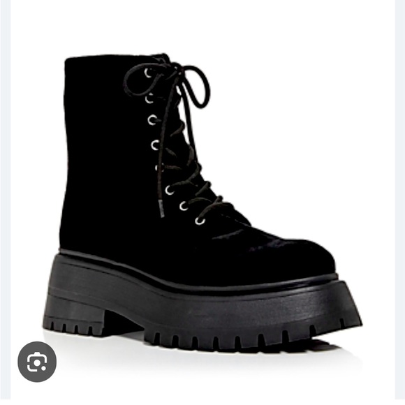 Brand new Black velvet lace up boots🖤 - Picture 1 of 7